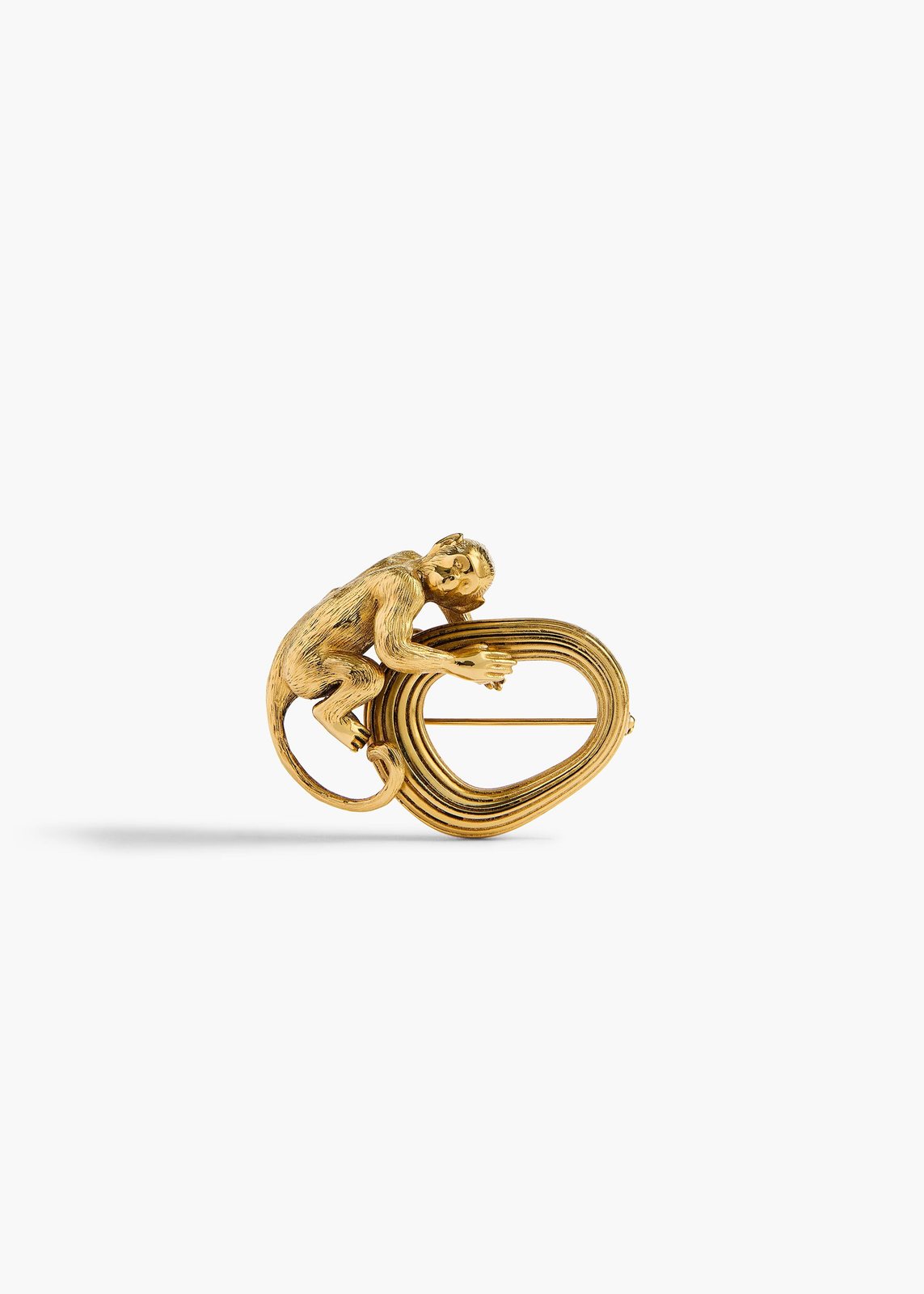 Monkey Brooch in Antique Gold – KHAITE