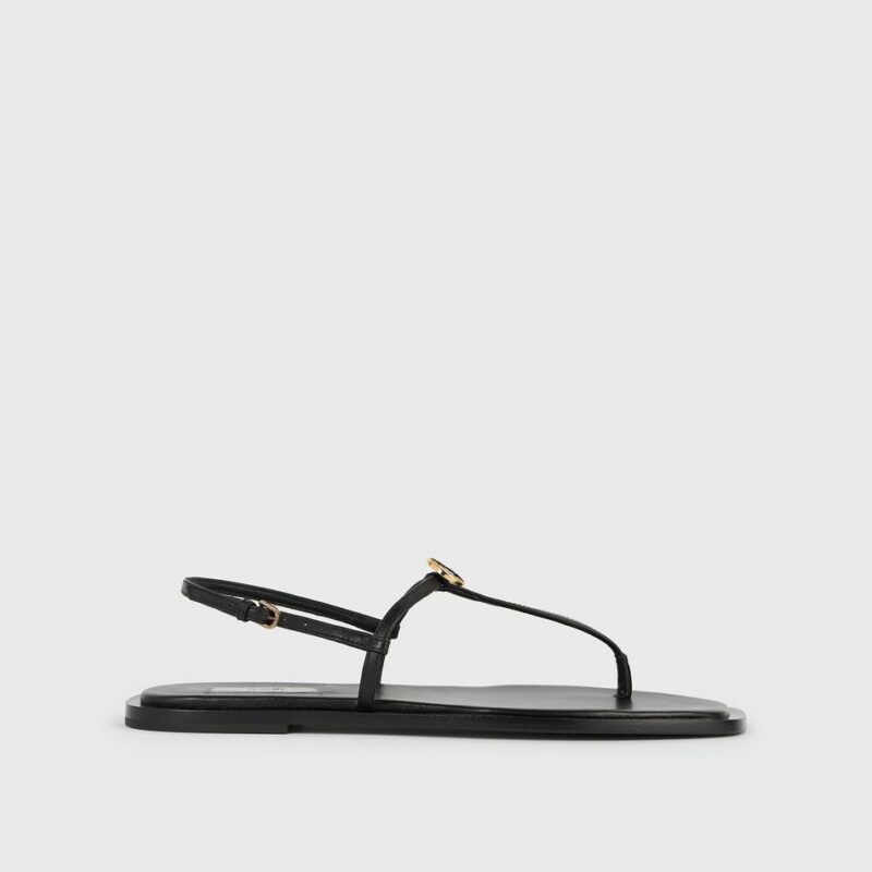 T-strap nappa sandals black – Toteme - INT