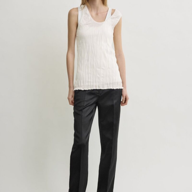 Crinkled knit tank white – Toteme - INT