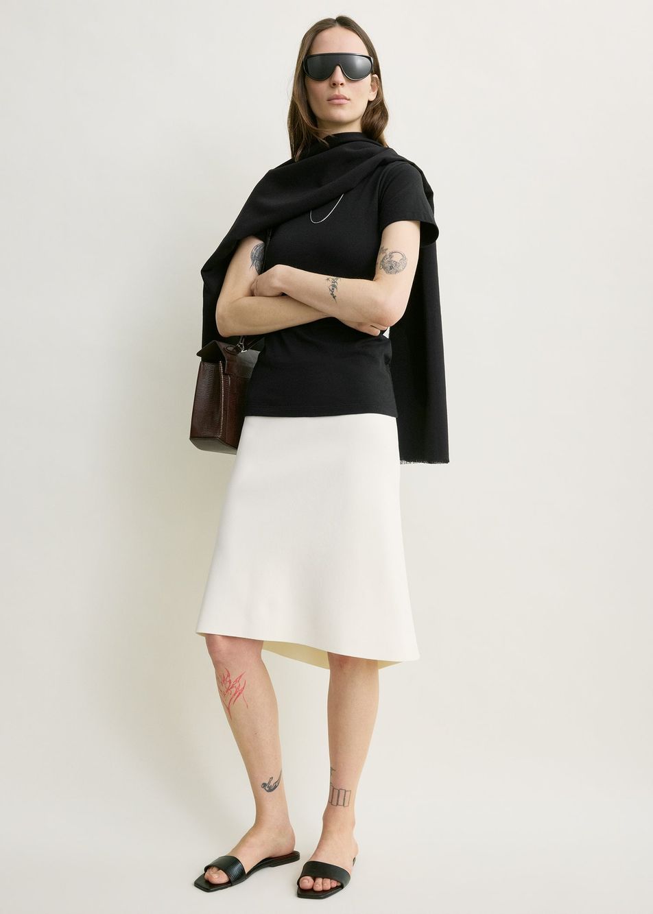 Dipped knit skirt white – Toteme - INT