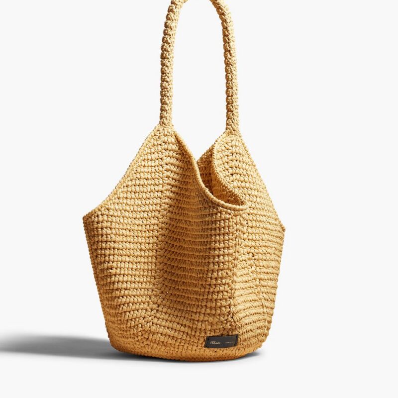 Medium Lotus Tote in Natural Raffia – Khaite