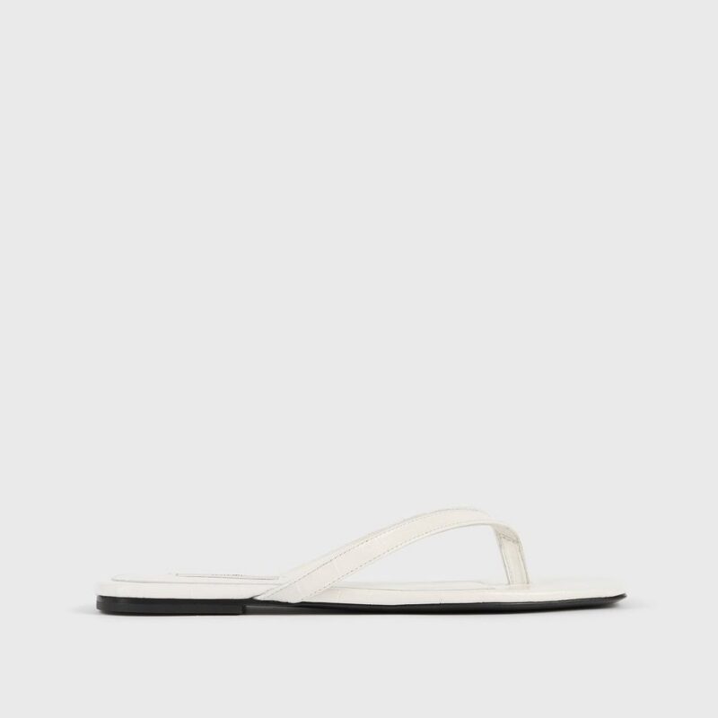 Croco-embossed flip flops off-white – Toteme - INT