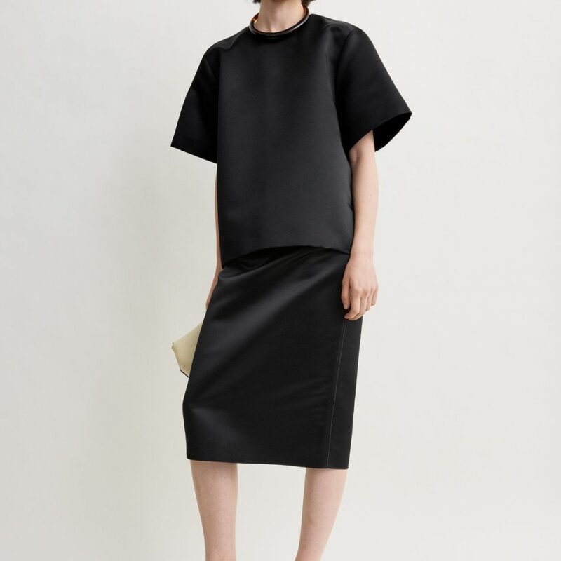Duchess satin tee black – Toteme - INT