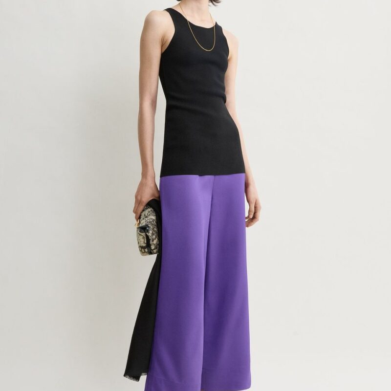 Fluid satin trousers violet – Toteme - INT