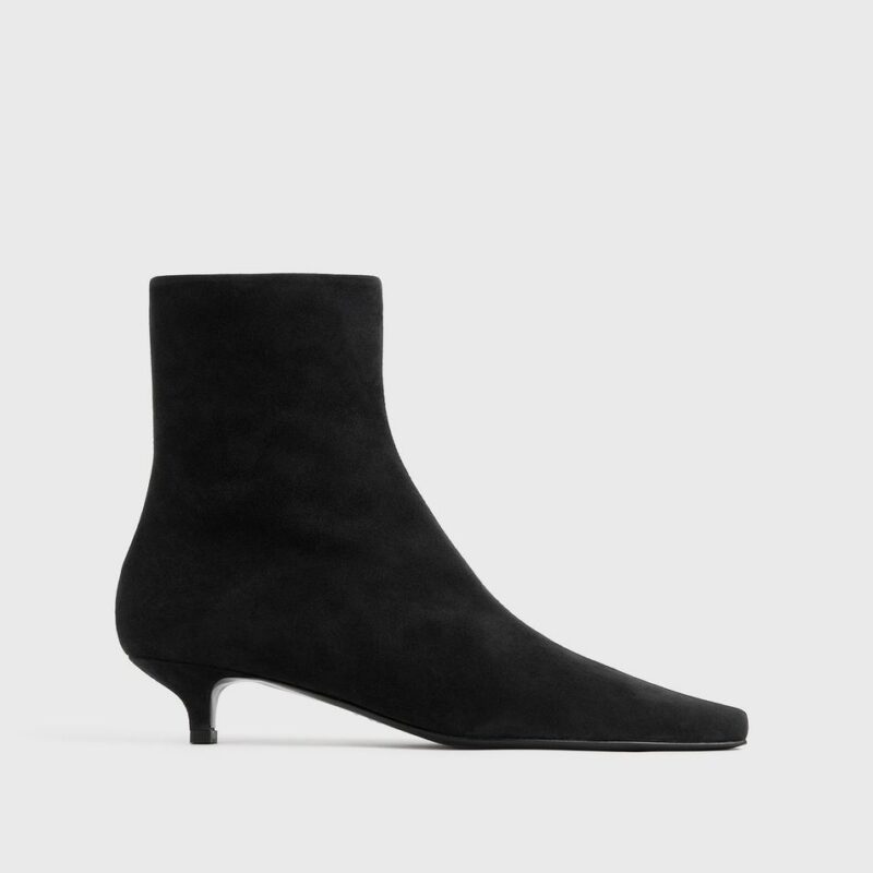 Slim suede ankle boots black – Toteme - INT
