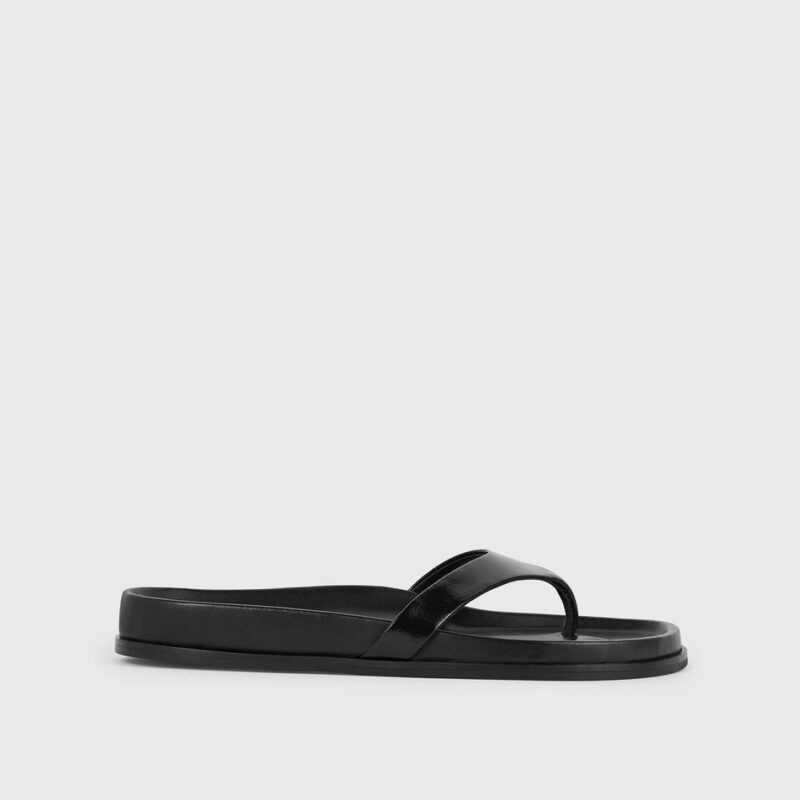 Contoured naplack flip flops black – Toteme - INT