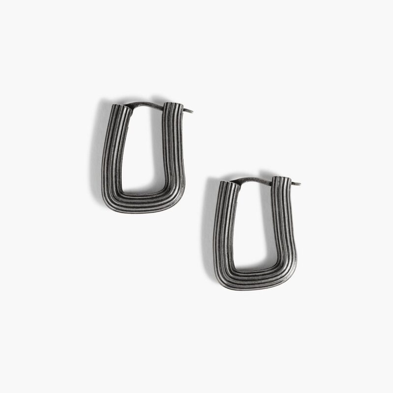 Santa Fe Rectangular Earrings in Antique Silver – KHAITE
