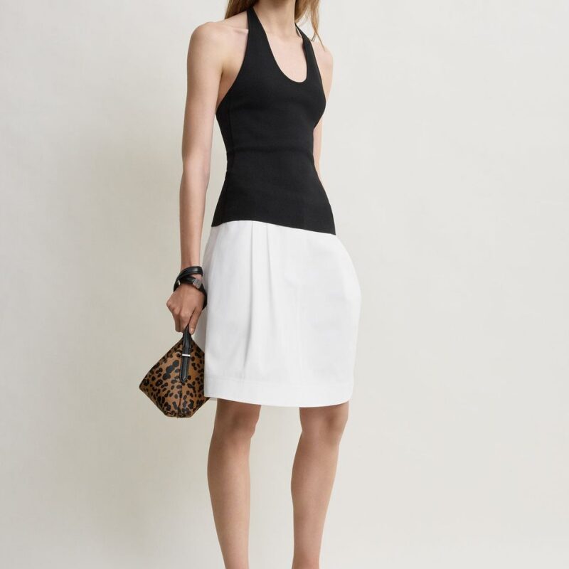 Compact knit halter top black – Toteme - INT