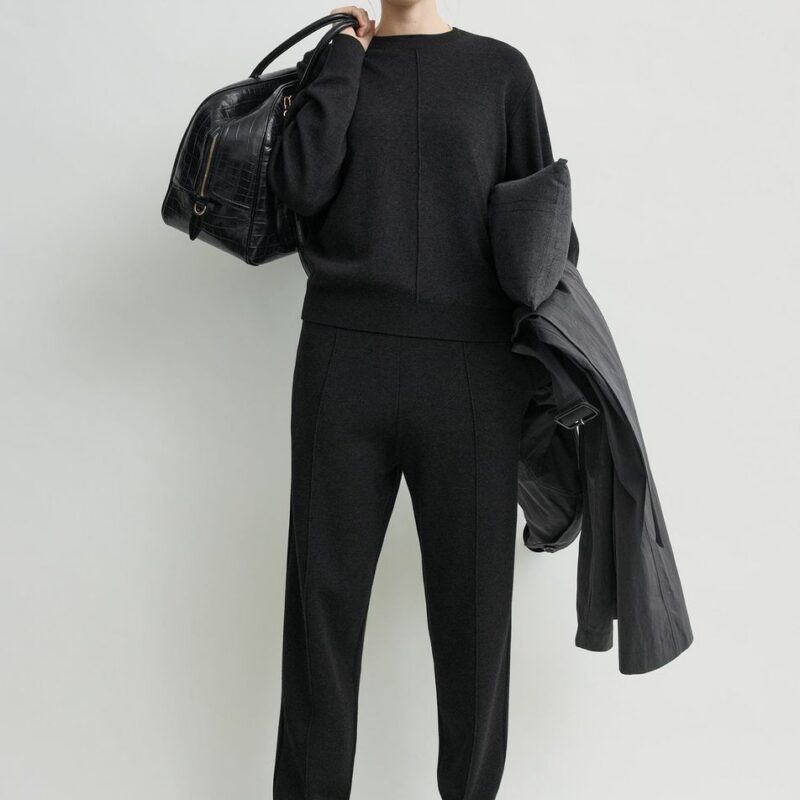 Pintucked sweater charcoal – Toteme - INT