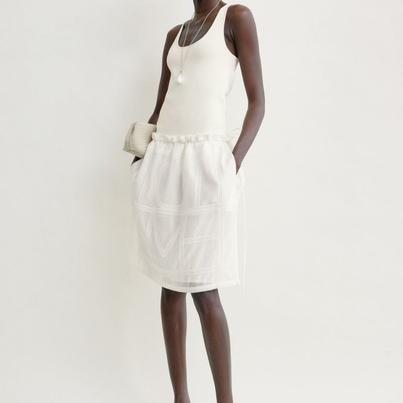 Monogram mini skirt white – Toteme - INT