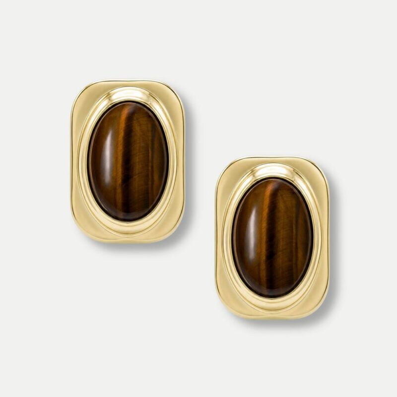 Tiger’s Eye Post Earring – Veronica Beard