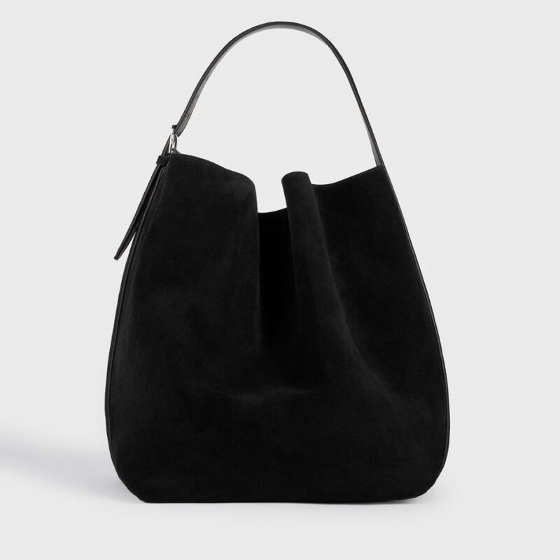 Belted suede tote black – Toteme - INT