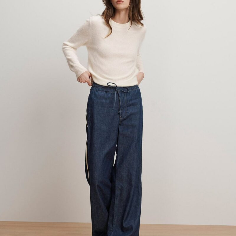 Taylor Track-Stripe Wide-Leg Jean – Veronica Beard