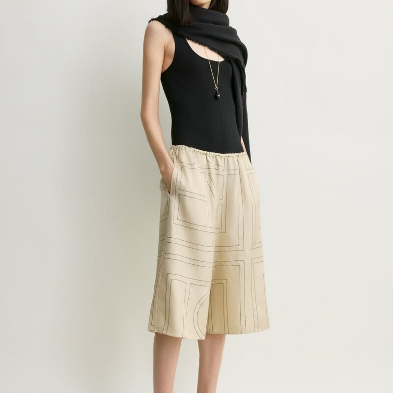 Monogram silk pj culottes ivory – Toteme - INT