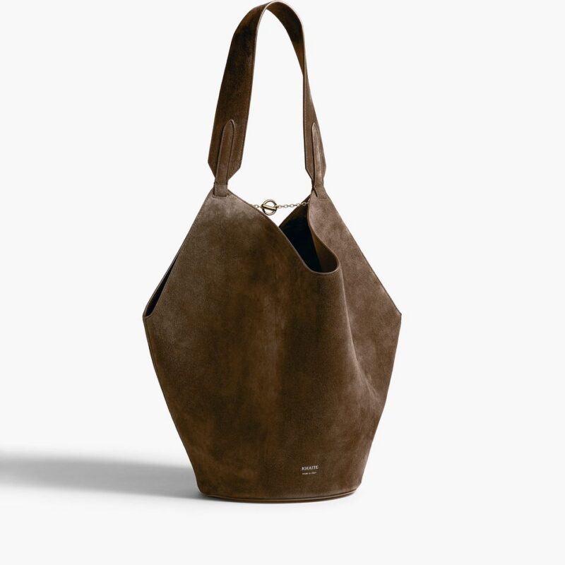 Small Lotus Tote in Cedar Suede – Khaite