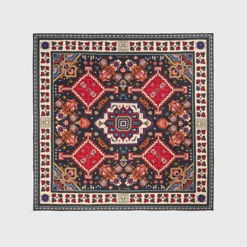 Winter blanket scarf navy/red – Toteme - INT