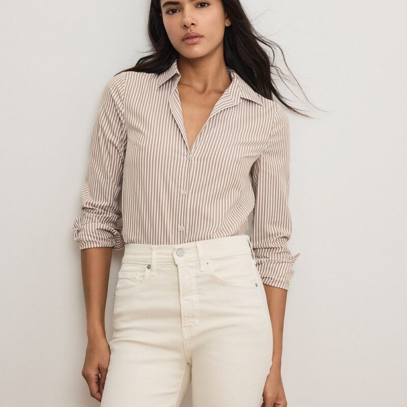 Amelia Striped Button-Down Shirt – Veronica Beard