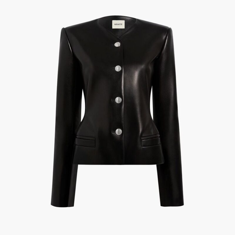 Nara Jacket in Black Leather – Khaite
