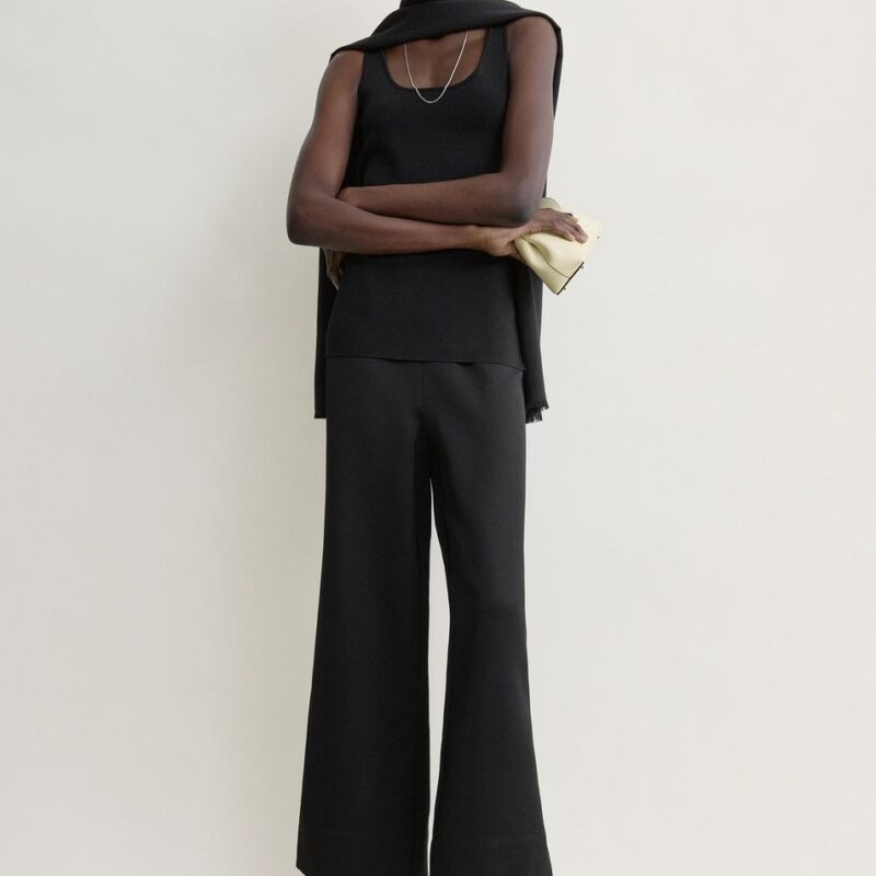 Fluid satin trousers black – Toteme - INT