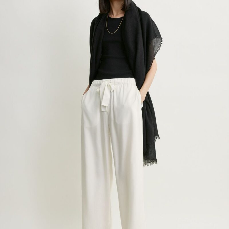 Piped silk trousers off-white – Toteme - INT