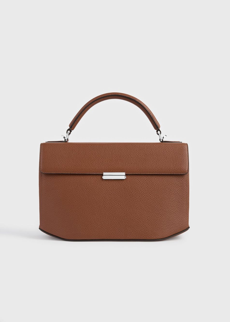 Clip grained-leather top handle sienna – Toteme - INT
