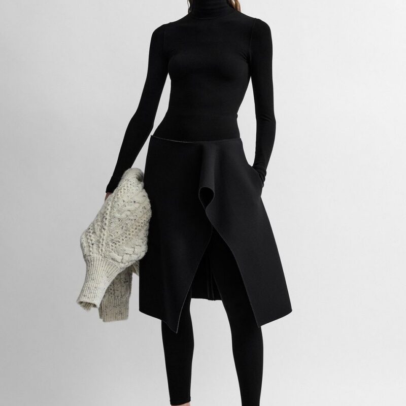 Slit scuba skirt black – Toteme - INT