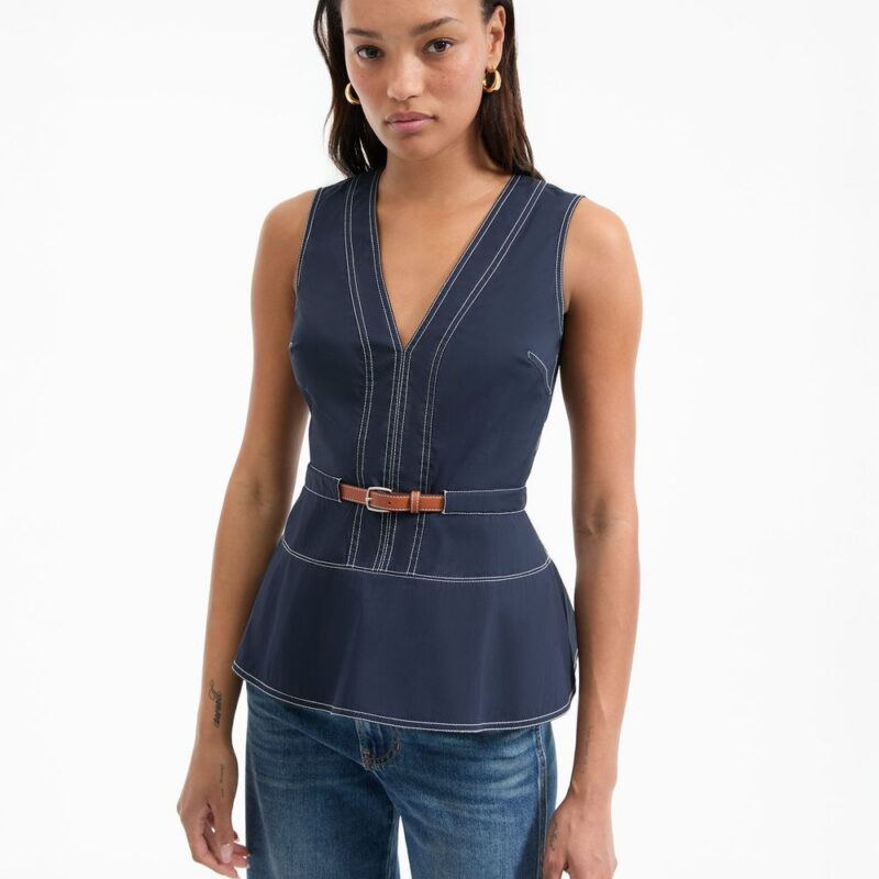 Nickleby Belted Top – Veronica Beard