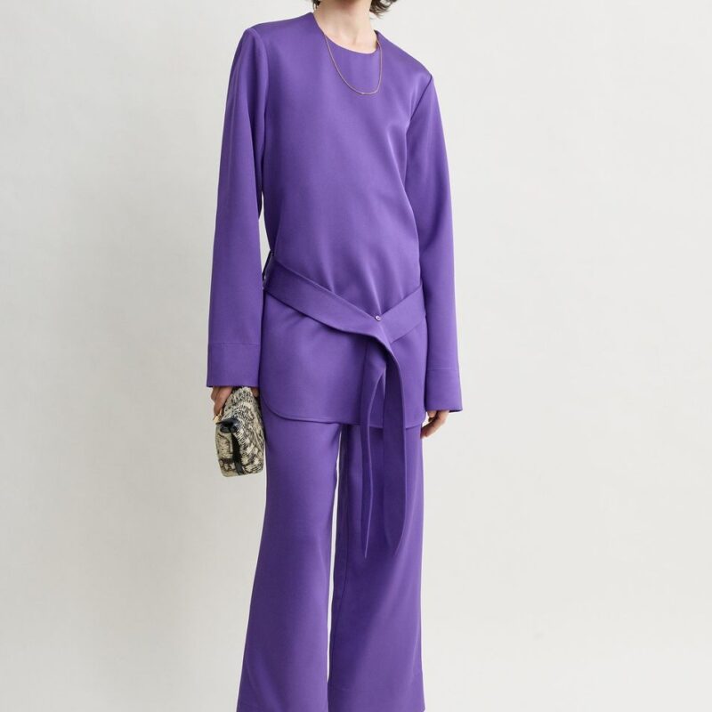 Belted satin tunic violet – Toteme - INT