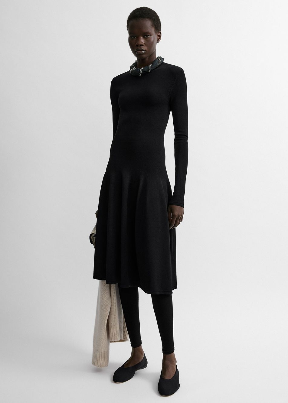 Sculpted knit dress black – Toteme - INT