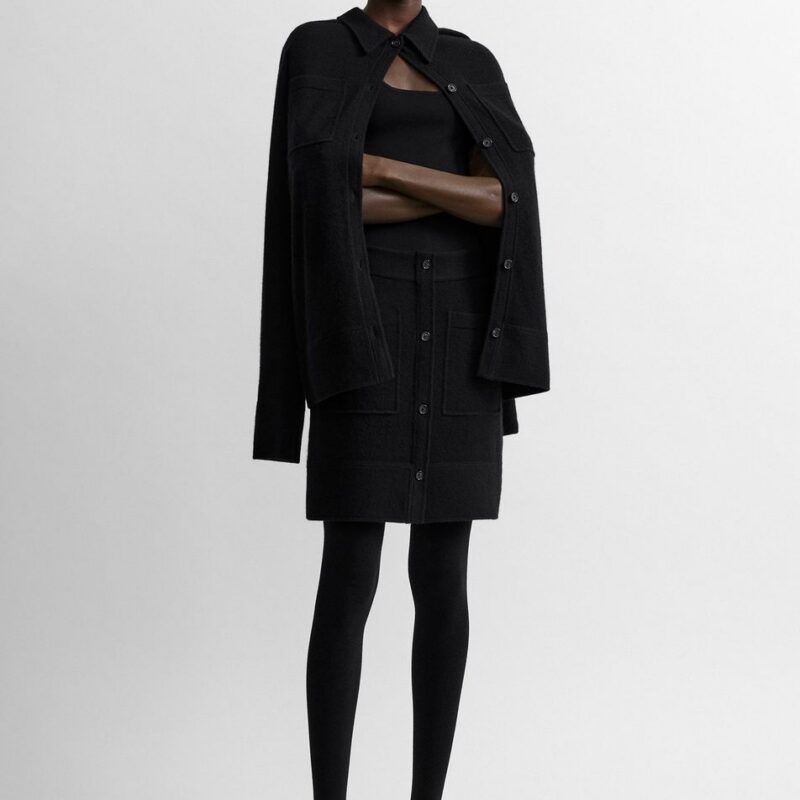 Buttoned cashmere skirt black – Toteme - INT