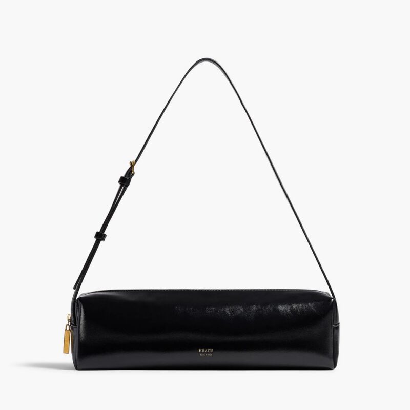 Kye Shoulder Bag in Black Crackle Patent Leather – Khaite