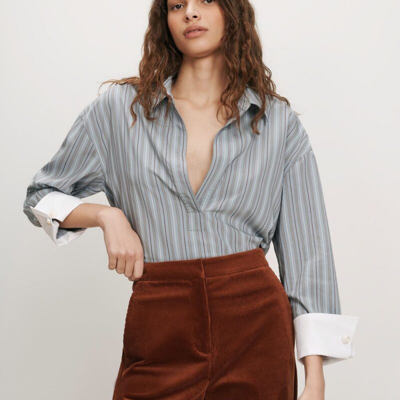 Draymond Striped Shirt – Veronica Beard