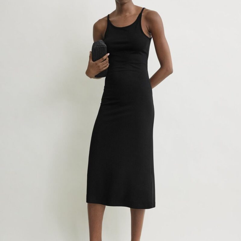 Fluid slip dress black – Toteme - INT