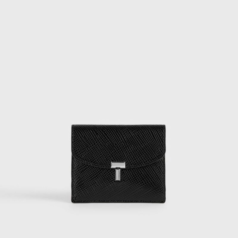 T-lock palmellato-patent cardholder black – Toteme - INT