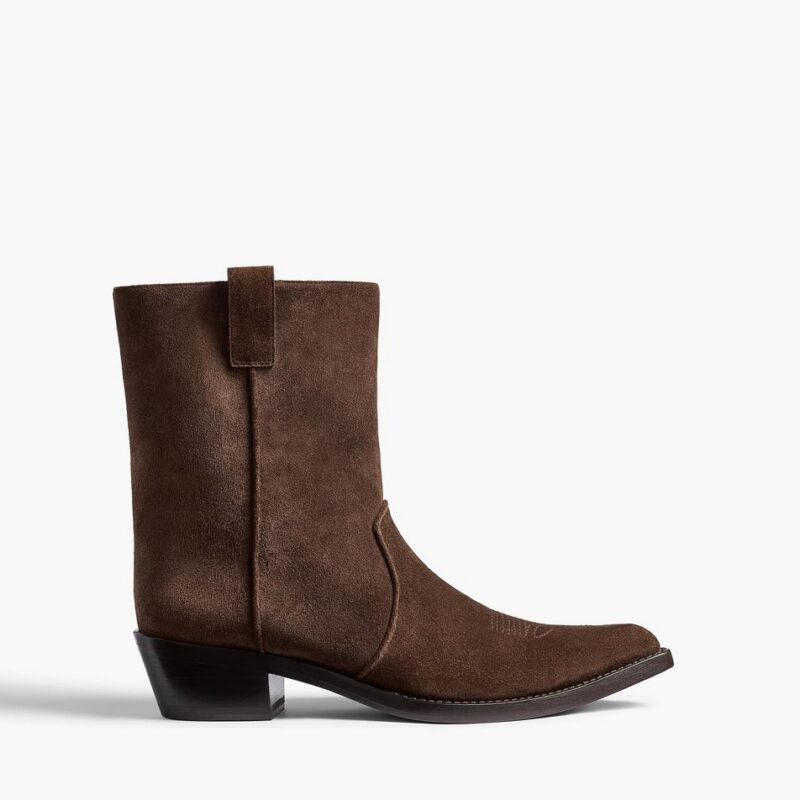 Clive Ankle Boot in Ebano Suede – Khaite