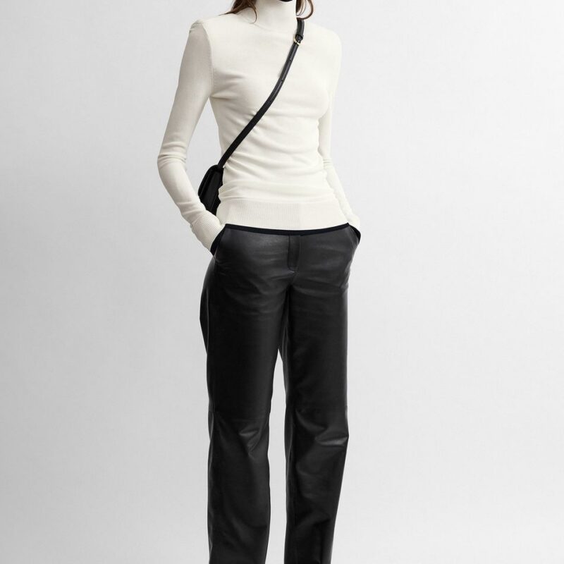 Fitted ribbed top off-white – Toteme - INT