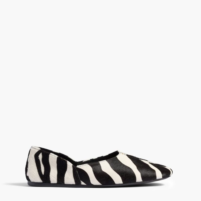Jane Flat in Zebra Print Haircalf – Khaite