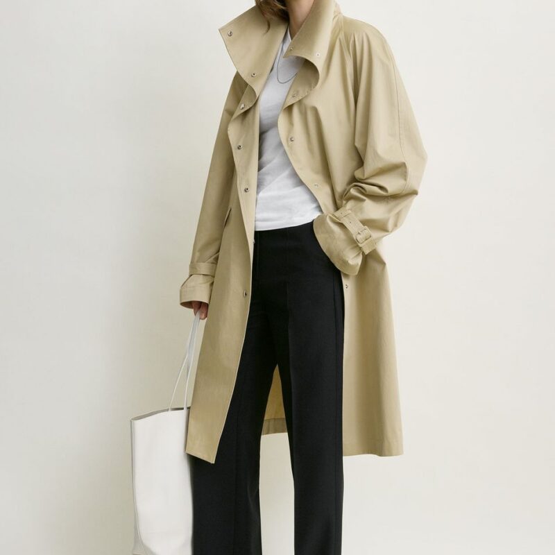 Oversized cotton trench beige – Toteme - INT