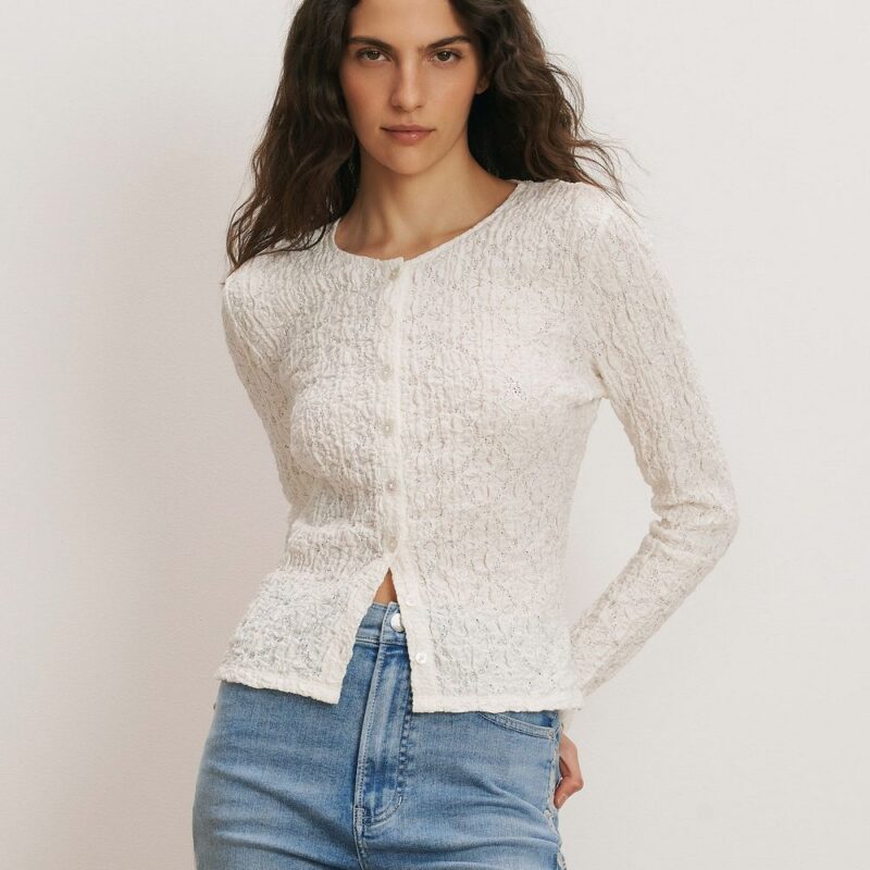 Gillingham Stretch-Lace Cardigan – Veronica Beard