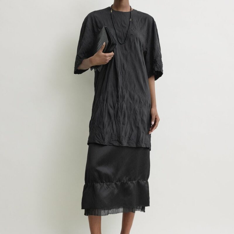 Relaxed tee dress black – Toteme - INT