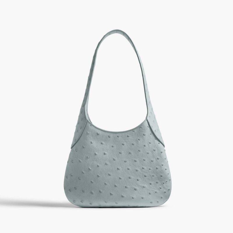 Small Joan Hobo in Frost Ostrich – KHAITE