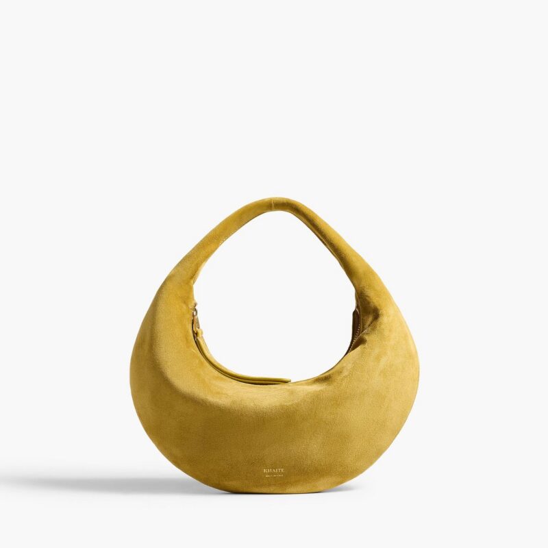 Mini Olivia Hobo in Golden Olive Suede – KHAITE