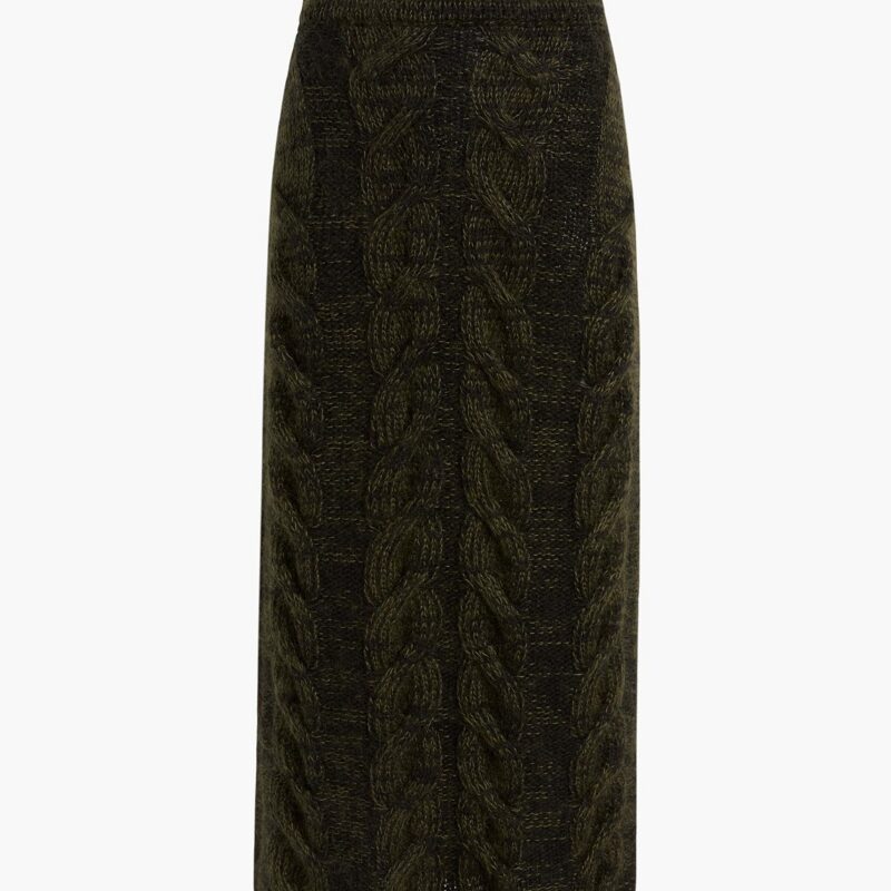 Ziva Skirt in Black and Olive Multi – KHAITE