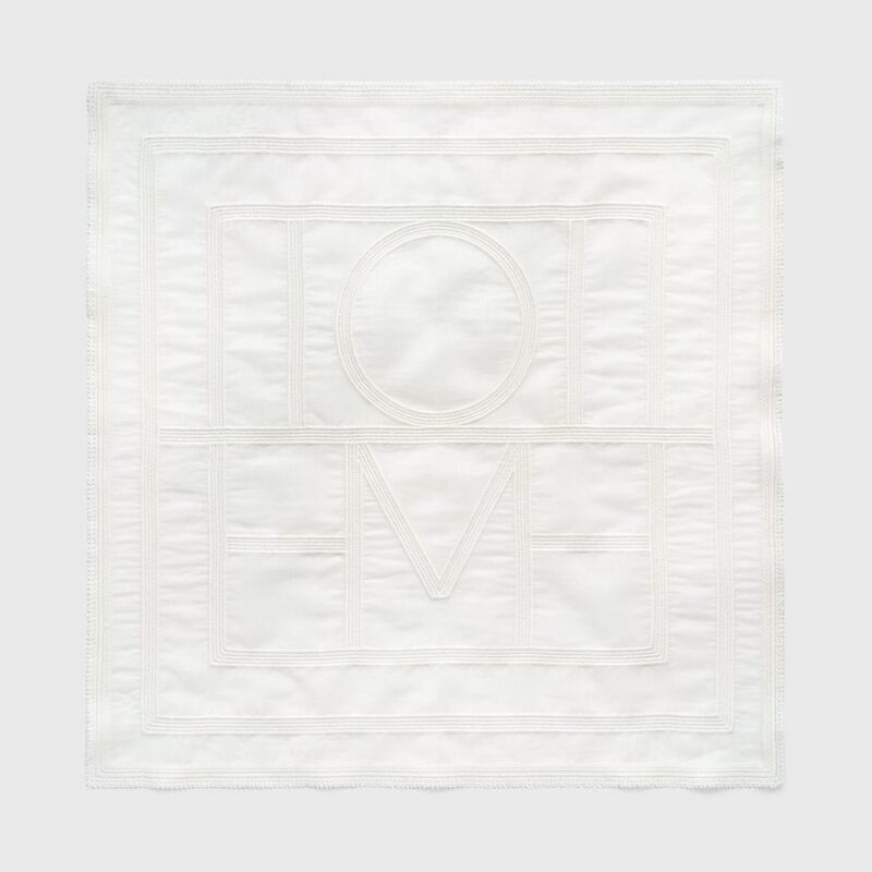 Monogram crochet cotton scarf white – Toteme - INT
