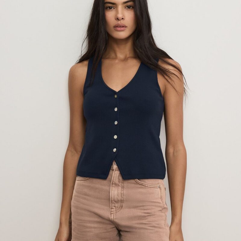 Hoorne Button-Down Tank Top – Veronica Beard