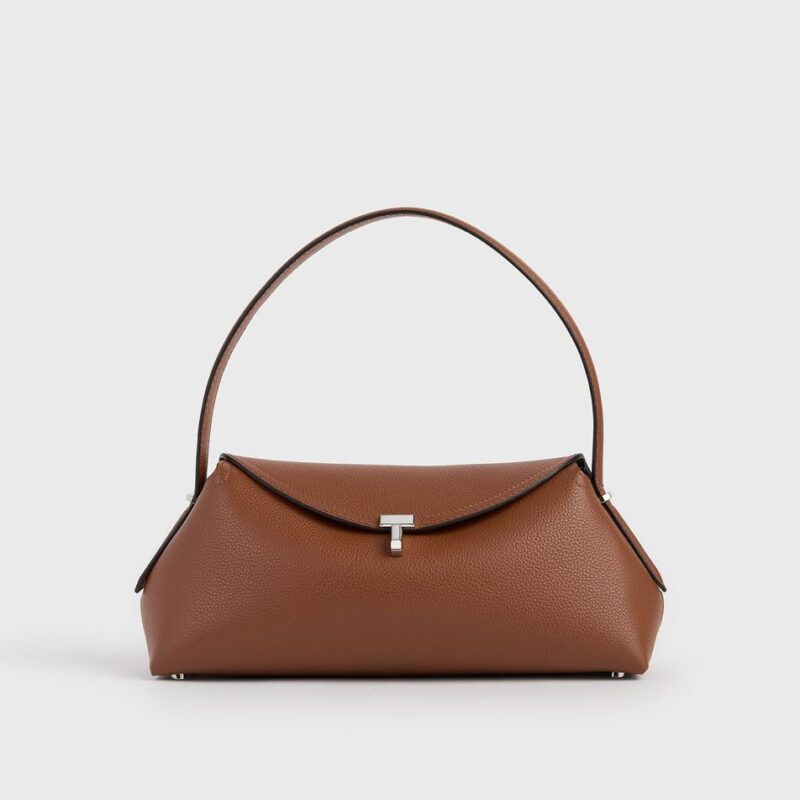 T-lock grained-leather shoulder sienna – Toteme - INT