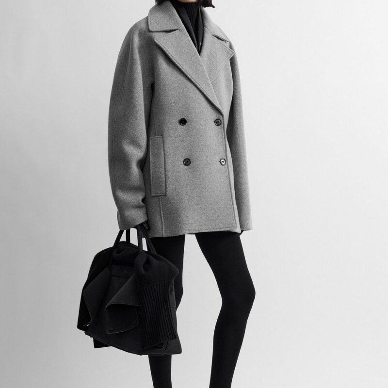 Rounded peacoat grey melange – Toteme - INT