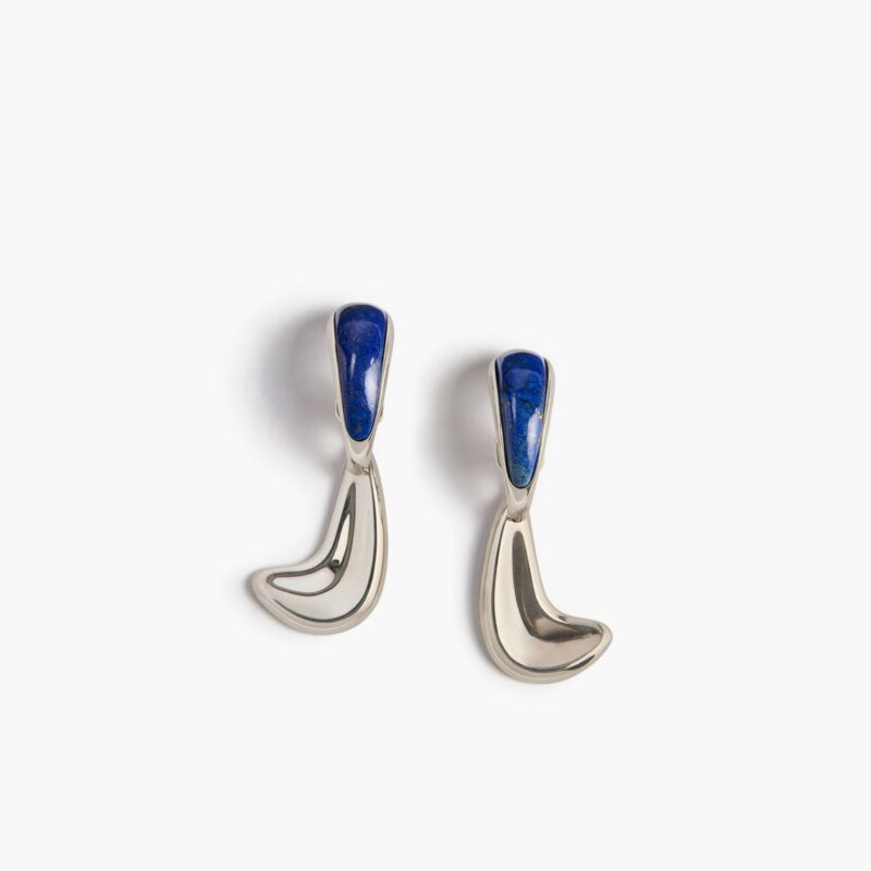 Cyclone Earrings in Silver with Blue – KHAITE