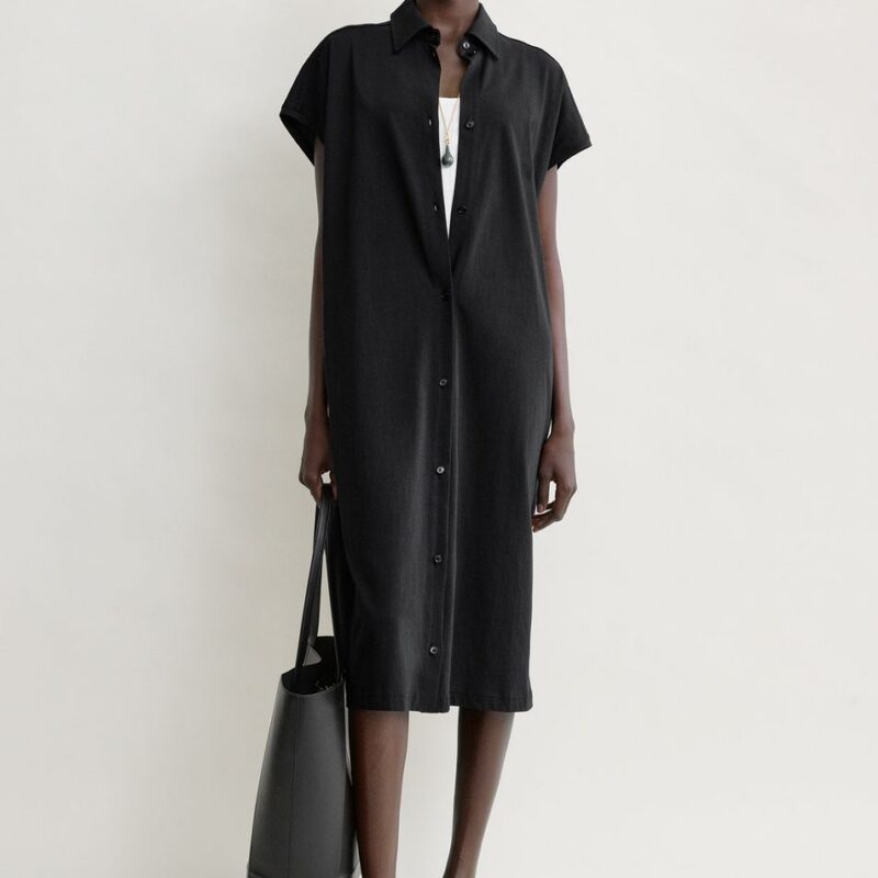 Jersey shirtdress black – Toteme - INT