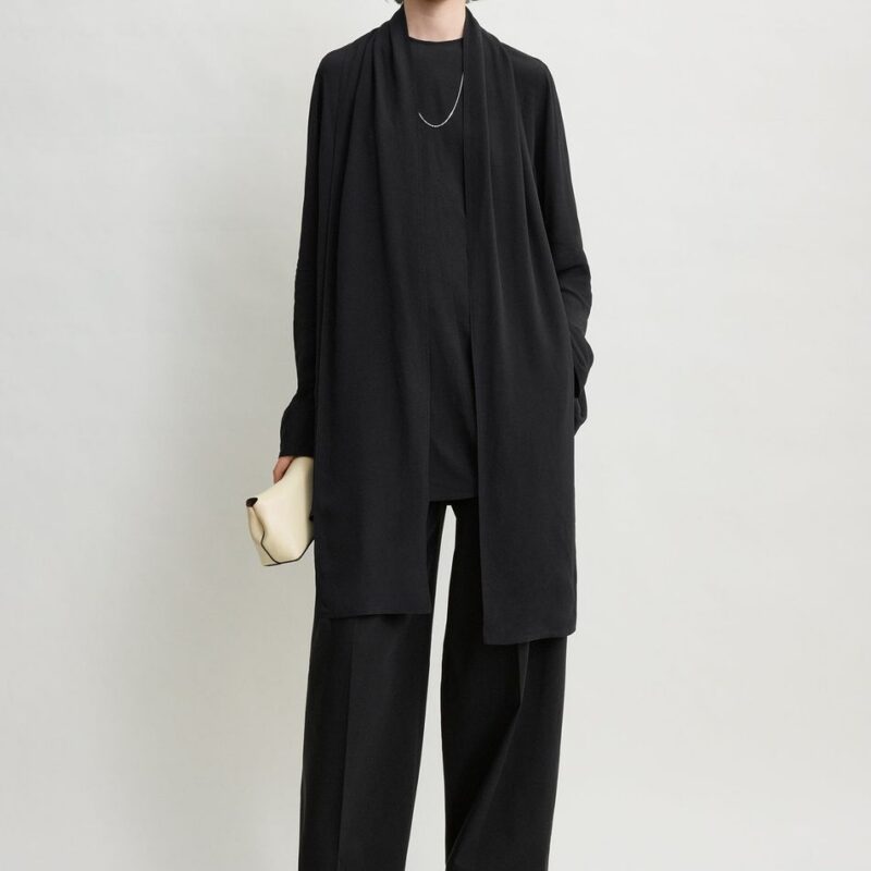Draped scarf blouse black – Toteme - INT